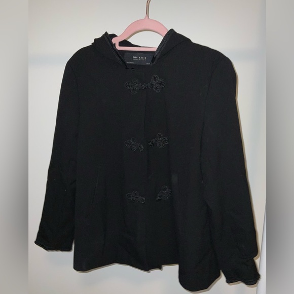 ZARA Black Hooded Jacket with Chinese button knot - Picture 3 of 6